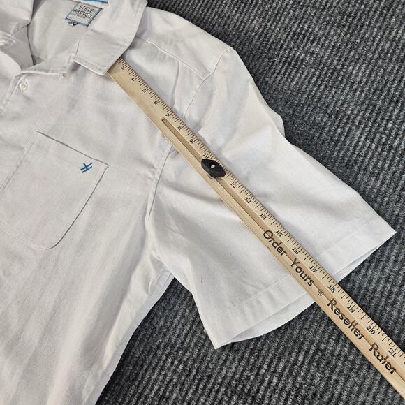 Steve Harvey Collection Shirt Mens 2XL White Linen Blend Short Sleeve Button - Picture 4 of 11
